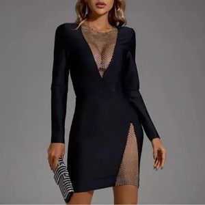 Bella Barnett Long Sleeve Black Mini Dress